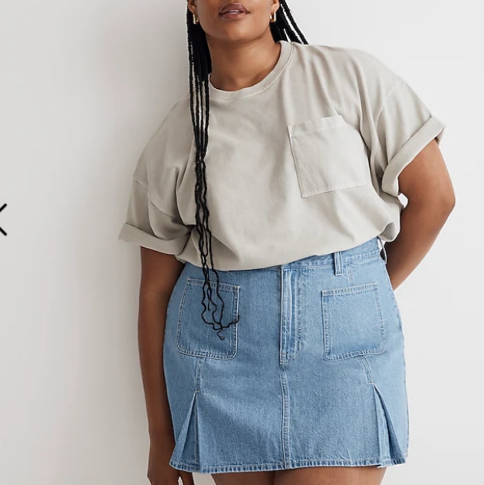 MADEWELL Pleated Denim Mini NWT - Picture 2 of 9